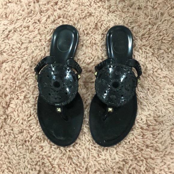 Black Jelly Jack Roger Sandals - Picture 1 of 2